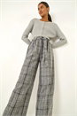 Grey Belted Check Culotte Trousers, Image 1 of 5