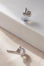 Silver Sterling Silver Moonstone Stud Earrings, Image 3 of 3