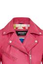 Fuchsia Classic Brando Biker Leather Jacket, Image 6 of 8