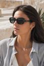 Black Bold Square Sunglasses In Black, Image 5 of 5