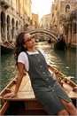 Grey Petite Corduroy Pinafore Dress, Image 1 of 6