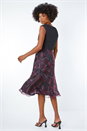 Pink Twist Front Butterfly Print Stretch Dress, Image 3 of 5