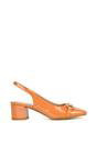 Orange XY LONDON Orange 'Selena' Slingback Mid Heels With Square Toe, Image 1 of 6