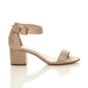 Rose Gold AJVANI Rose Gold Mid Block Heel Ankle Strap Sandals, Image 2 of 6