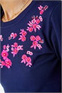 Navy  Floral Embroidered Jumper, Image 5 of 5