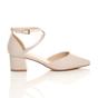 Natural AJVANI Natural Mid Block Heel Crossed Strap Pointed Toe 2 Part Heels, Image 2 of 6