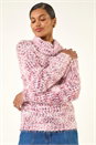Pink Speckled Soft Fluffy Knit Jumper, Image 4 of 5