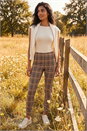 Brown Check Stretch Trouser, Image 1 of 4