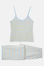 Light Blue "Cornish" Bamboo Lace Camisole Pyjama Set, Image 4 of 4