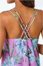 Pink Floral Chiffon Hanky Hem Midi Dress, Image 6 of 6