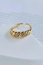 Gold Mia Gioielli Gold Sterling Silver CZ Adjustable Dome Ring, Image 3 of 3