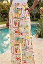 Ivory  Fruit Print Tie Waist Stretch Trouser, Image 2 of 5
