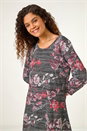 Red Stretch Floral Print Tunic, Image 4 of 5