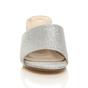 Silver AJVANI Silver Mid Block Heel Peep Toe Mules Sandals, Image 6 of 6