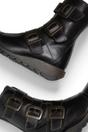 Black Womens Leather Ankle Biker Boots-SCOP110, Image 5 of 5