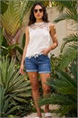 Ivory  High Neck Stretch Lace Top, Image 2 of 4