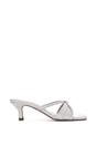 Grey XY LONDON Grey 'Claudia' Mid Heeled Sandal Slip On Mules With Square Toe, Image 1 of 6