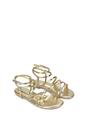 Gold XY LONDON Gold Flat Gladiator Strappy Sandals With Open Toe, Image 5 of 6