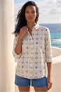 Ivory  Botanical Collared Shirt, Image 2 of 4