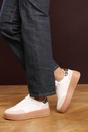 White 'Yulia' Low Wedge Lace up trainer, Image 1 of 8