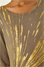 Olive Metallic Foil Print Knit, Image 5 of 5