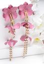 Pink AVANT-GARDE PARIS Pink Long Blue Floral Earrings, Image 2 of 5