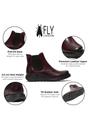 Red Womens Casual Ankle Heel Boots -SALV195, Image 3 of 5