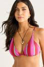 Multi Color Stripe Triangle Bikini Top, Image 1 of 4