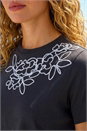 Black Embroidered Stretch T-Shirt, Image 4 of 4