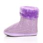 Lilac AJVANI Lilac Knitted Glitter Ankle Boot Slippers, Image 2 of 5