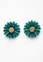 Green AVANT-GARDE PARIS Green Fuchsia Floral Studs, Image 1 of 5