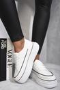 White iKrush White Breanna Platform Wedge Lace Up Trainers, Image 8 of 8