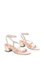Beige 'Maria' Ankle Strap Low Block Heel Strappy Sandals, Image 3 of 5