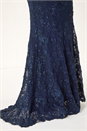 Navy  Lace Scallop V-Neck Bodycon Maxi Dress, Image 5 of 5