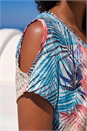 Coral Burnout Cold Shoulder Top, Image 4 of 4