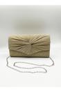 Gold Ruched Clutch Bag, Image 2 of 5