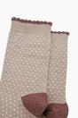Beige Sock Talk Beige Polka Dots Combed Cotton Glitter Socks, Image 2 of 4