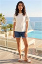 Ivory  Dusk Embroidered Sleeve T-Shirt, Image 2 of 4