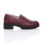 Burgundy AJVANI Burgundy Flat Chunky Heeled Penny Loafers, Image 2 of 5