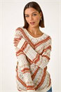 Rust Openwork Chevy Knit Jumper, Image 1 of 5