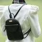 Black Assots London Black 'GEORGE' Pebble Grain Mini Leather Backpack, Image 2 of 3