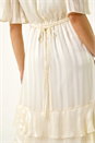 Ivory  Petite Stripe Frill Hem Midi dress, Image 5 of 5