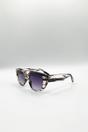 Black Round Stripe Cat Eye Sunglasses, Image 4 of 6