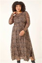 Natural  Curve Animal Print A-Line Stretch Dress, Image 5 of 9