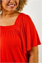 ORANGE Curve Plain Square Neck Top, Image 5 of 5
