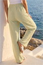Light Khaki Dusk Textured Wide Leg Stretch Trouser, Image 3 of 5