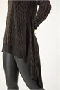 Gold Metallic Print Chiffon Hem Stretch Top, Image 5 of 5
