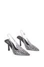 Black XY LONDON Black 'Pauline' Perspex Slingback High Heels With Crystal Details, Image 5 of 6