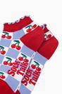 Multi Cherry Checkerboard Bamboo Trainer Socks, Image 2 of 4