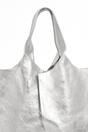 Silver Metallic Italian Leather Shoulder Bag, Image 4 of 4